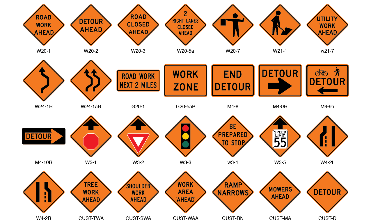 Full Line of Temporary Road Signs